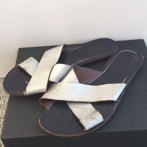 J. Crew silver slides